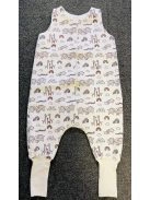 DREAMY - Fehér Állatmintás Pamut Jersey Kamáslis Tipegő Hálózsák Téli 110-116