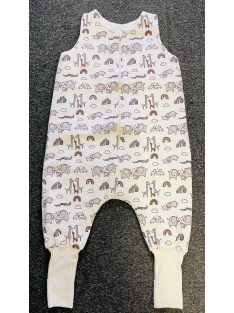   DREAMY - Fehér Állatmintás Pamut Jersey Kamáslis Tipegő Hálózsák Téli 110-116