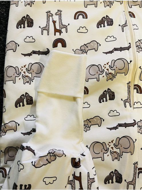 DREAMY - Fehér Állatmintás Pamut Jersey Kamáslis Tipegő Hálózsák Téli 110-116