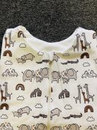 DREAMY - Fehér Állatmintás Pamut Jersey Kamáslis Tipegő Hálózsák Téli 110-116