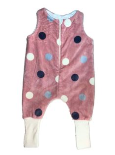   DREAMY - Wellsoft Pöttyös Rózsaszín Kamáslis Tipegő Hálózsák Téli 110/116