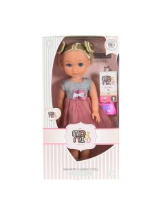 BABA 36 cm szőke Szürke/Pink ruhával 109299 