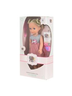 BABA 36 cm szőke Szürke/Pink ruhával 109299 
