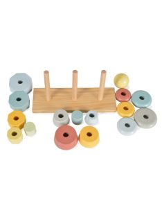   Fa játék toronyépítő 3 db-os szett MONTESSORI PASZTEL 110564