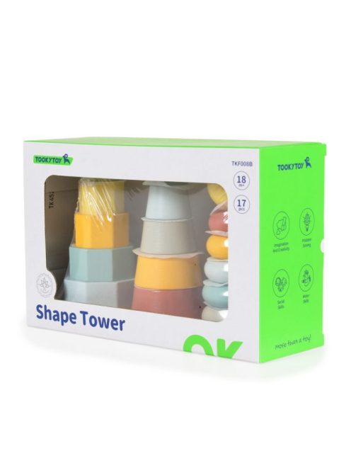 Fa játék toronyépítő 3 db-os szett MONTESSORI PASZTEL 110564