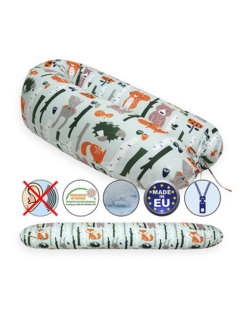 Scamp Formázható univerzális szoptatós párna pamut huzattal/ForestAnimalsGreen