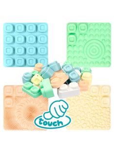   MOCHTOYS Play&Squish szenzorikus szőnyeg - tapilap+ kockák NAGY szett 24+4db PASZTELL