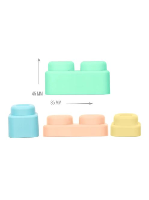 MOCHTOYS Play&Squish puha vonat és kocka szett 12db PASZTELL