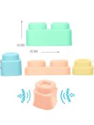 MOCHTOYS Play&Squish puha vonat és kocka szett 12db PASZTELL