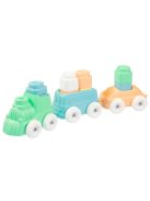 MOCHTOYS Play&Squish puha vonat és kocka szett 12db PASZTELL