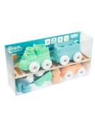 MOCHTOYS Play&Squish puha vonat és kocka szett 12db PASZTELL