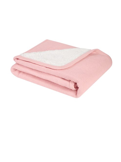 Kikkaboo takaró prémium pamut/sherpa kétoldalas 75x100cm Dream Big melange pink