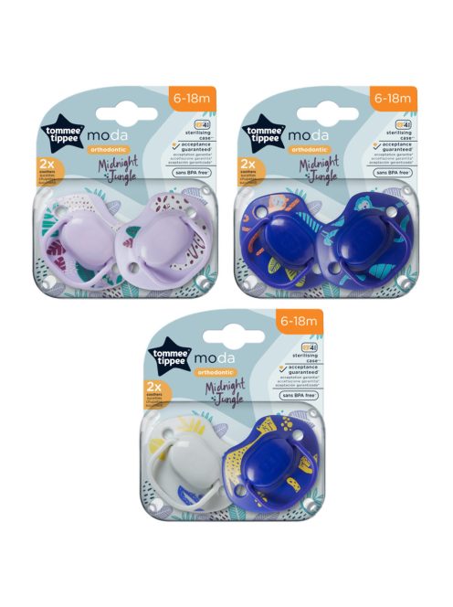 Tommee Tippee játszócumi Moda 2db 6-18hó Midnight Jungle