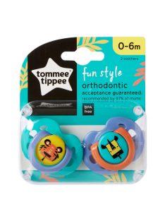   Tommee Tippee játszócumi CTN Fun 2 db 0-6 hó tigris-orrszarvú