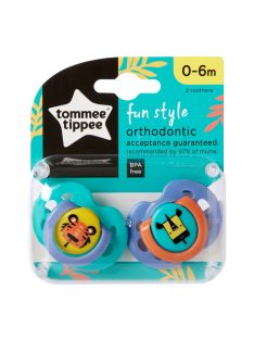   Tommee Tippee játszócumi CTN Fun 2 db 0-6 hó tigris-orrszarvú