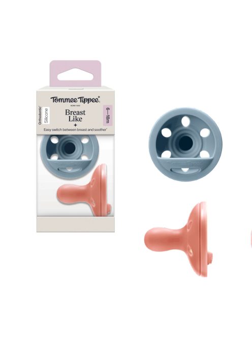 Tommee Tippee nyugtató cumi szilikon Breast-Like anyamell formájú 6-18 hó 2db színes