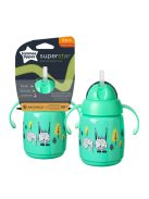 Tommee Tippee itatópohár - Superstar Training Straw Cup szívószálas 300ml 6hó zöld