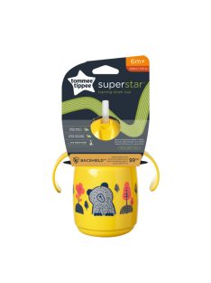   Tommee Tippee itatópohár - Superstar Training Straw Cup szívószálas 300ml 6hó sárga