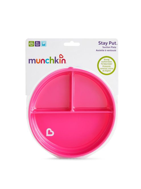 Munchkin tányér háromrekeszes tapadó aljú Stay Put 6hó