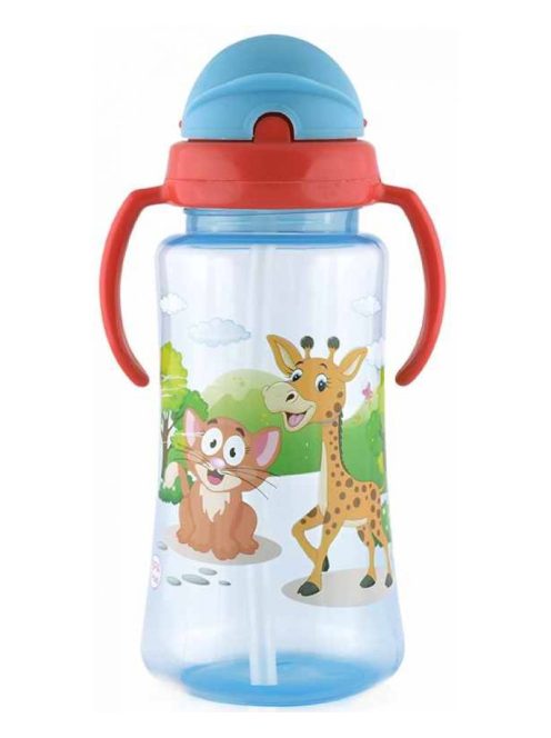 Baby Care Szafari szívószálas sportitató 330 ml - blue