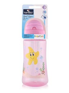 Baby Care Ocean szívószálas sportitató 330 ml - pink