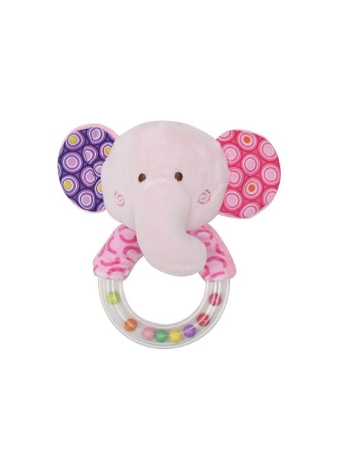 Lorelli Toys Plüss csörgő karika - Pink elefánt