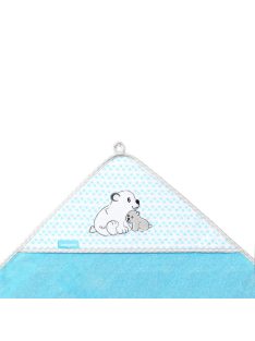   BabyOno fürdõlepedõ kapucnis bambusz 100x100cm kék jegesmedve 346/02