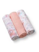 BabyOno textilpelenka színes 3db rózsaszín balerinamintás 348/11