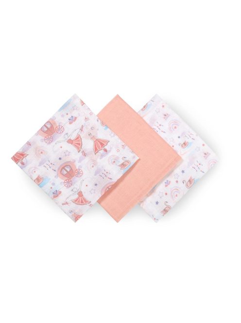 BabyOno textilpelenka színes 3db rózsaszín balerinamintás 348/11