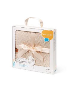   BabyOno babatakaró merino gyapjú kötött 75x100cm világos bézs 1648/01