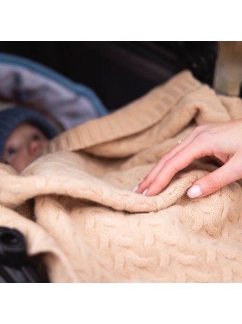 BabyOno babatakaró merino gyapjú kötött 75x100cm sötét bézs 1648/02