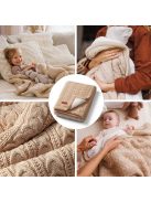 BabyOno babatakaró pamut/sherpa kötött 75x100cm bézs 1657