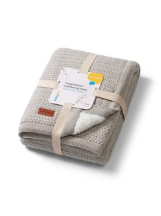   BabyOno babatakaró pamut/sherpa kötött 75x100cm szürke 1658