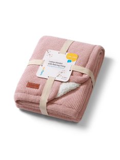   BabyOno babatakaró pamut/sherpa kötött 75x100cm rózsaszín 1659/01