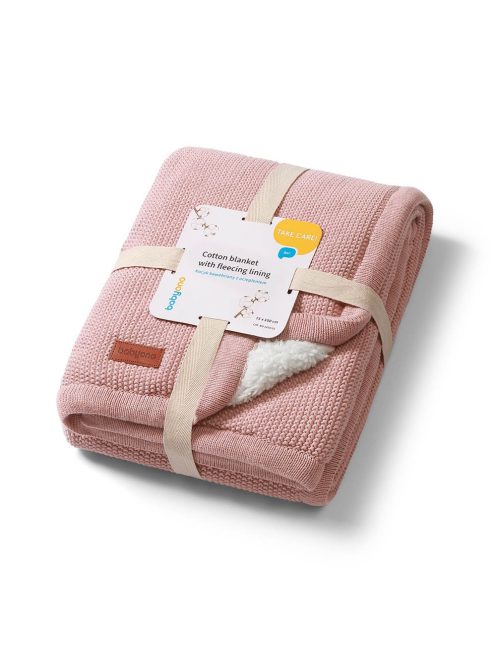 BabyOno babatakaró pamut/sherpa kötött 75x100cm rózsaszín 1659/01