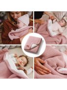 BabyOno babatakaró pamut/sherpa kötött 75x100cm rózsaszín 1659/01