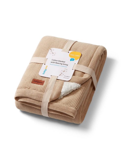 BabyOno babatakaró pamut/sherpa kötött 75x100cm bézs 1659/02