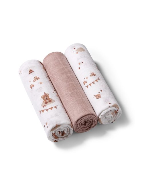 BabyOno textilpelenka színes 3db bambusz barna 397/15