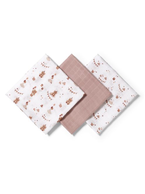 BabyOno textilpelenka színes 3db bambusz barna 397/15