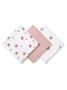   BabyOno textilpelenka színes 3db púderrózsaszín rózsamintás 348/13