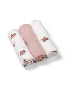   BabyOno textilpelenka színes 3db púderrózsaszín rózsamintás 348/13