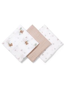 BabyOno textilpelenka színes 3db bézs macimintás 348/14