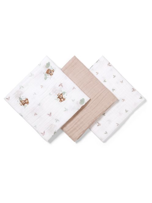 BabyOno textilpelenka színes 3db bézs macimintás 348/14
