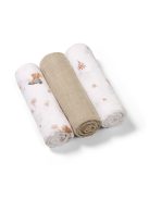 BabyOno textilpelenka színes 3db taupe macimintás 348/15
