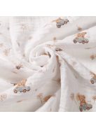 BabyOno textilpelenka színes 3db taupe macimintás 348/15
