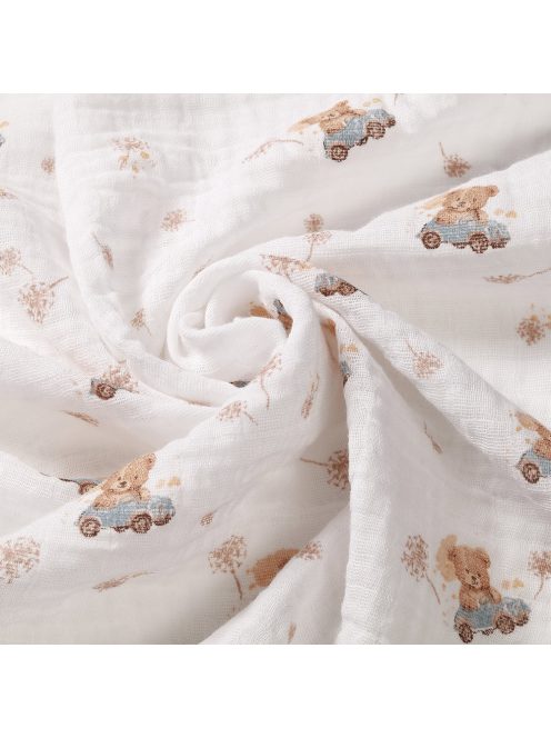 BabyOno textilpelenka színes 3db taupe macimintás 348/15