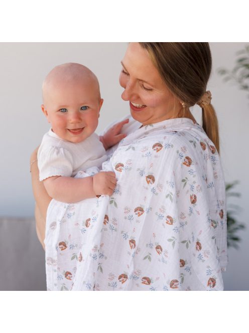 BabyOno textilpelenka színes 3db acélszürke sünimintás 348/16