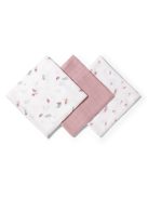 BabyOno textilpelenka színes 3db púderrózsaszín levélmintás 348/17