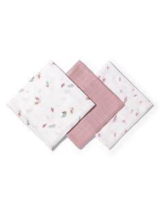   BabyOno textilpelenka színes 3db púderrózsaszín levélmintás 348/17