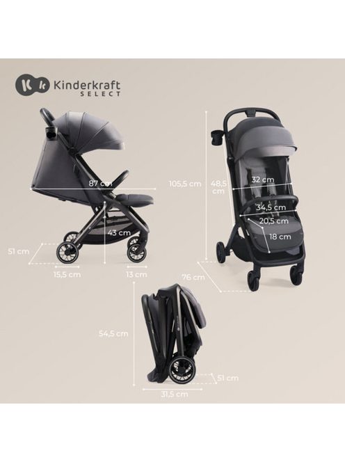 Kinderkraft sportbabakocsi Nubi 2 Cloudy Grey